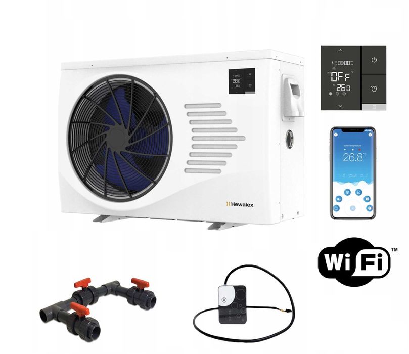 Pompa ciepła do basenu 11,5 kW Hewalex ze sprężarką Gree z bypassem i wysyłką
