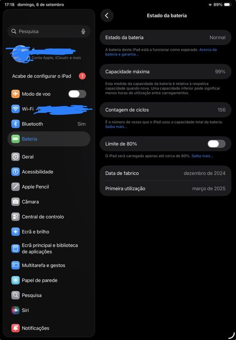 Ipad A16 - 128GB como novo 11a geração - Azul