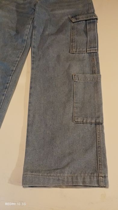 Jeans cargo de ganga azul