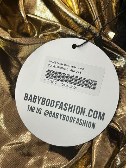 Babyboo, złota sukienka na studniówkę/bal