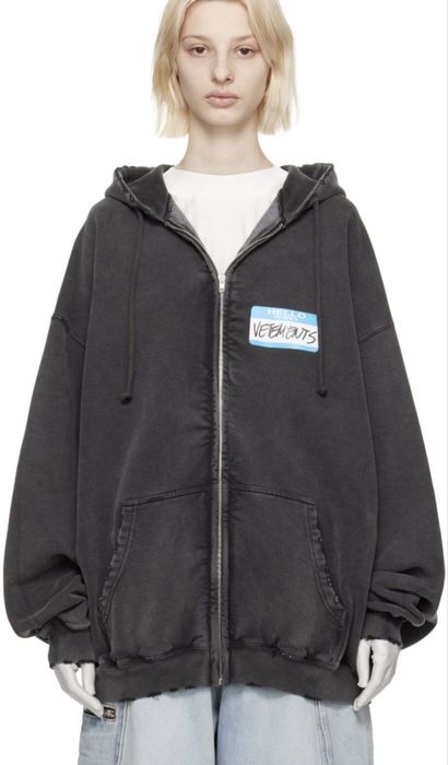 Vetements hello zip up hoodie кофта оригинал
