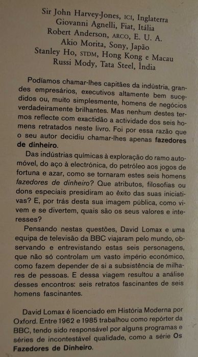 Os Fazedores de Dinheiro de David Lomax