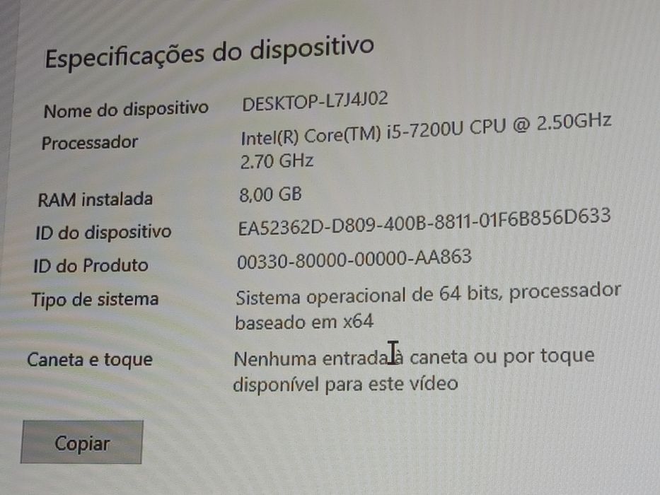PC para troca pouco usado