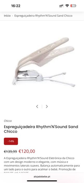 baloiço infantil Chicco.