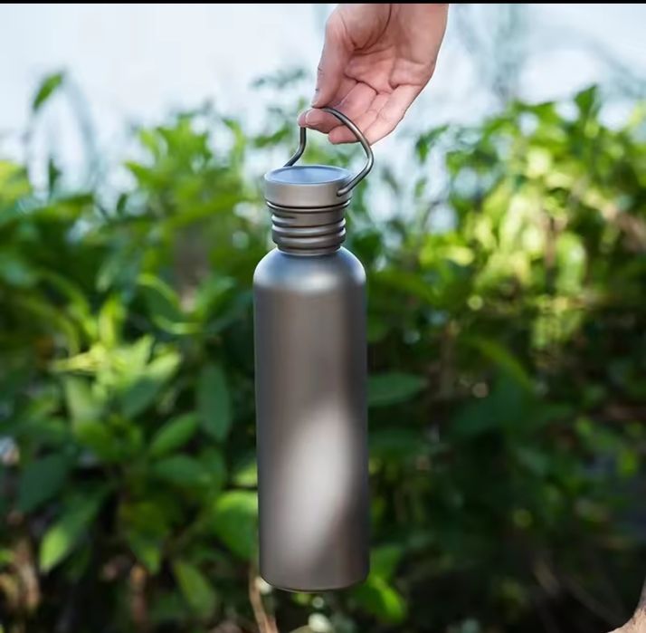 Титанова фляга на 750 мл +чорний чохол