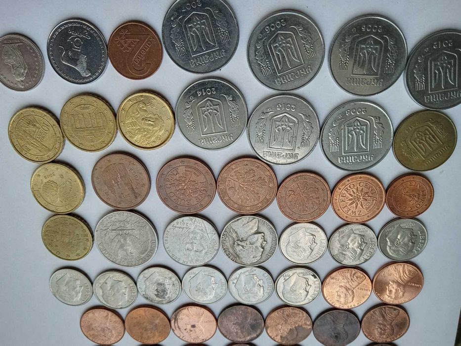 Монети світу Канада США Європа 65шт без повторів