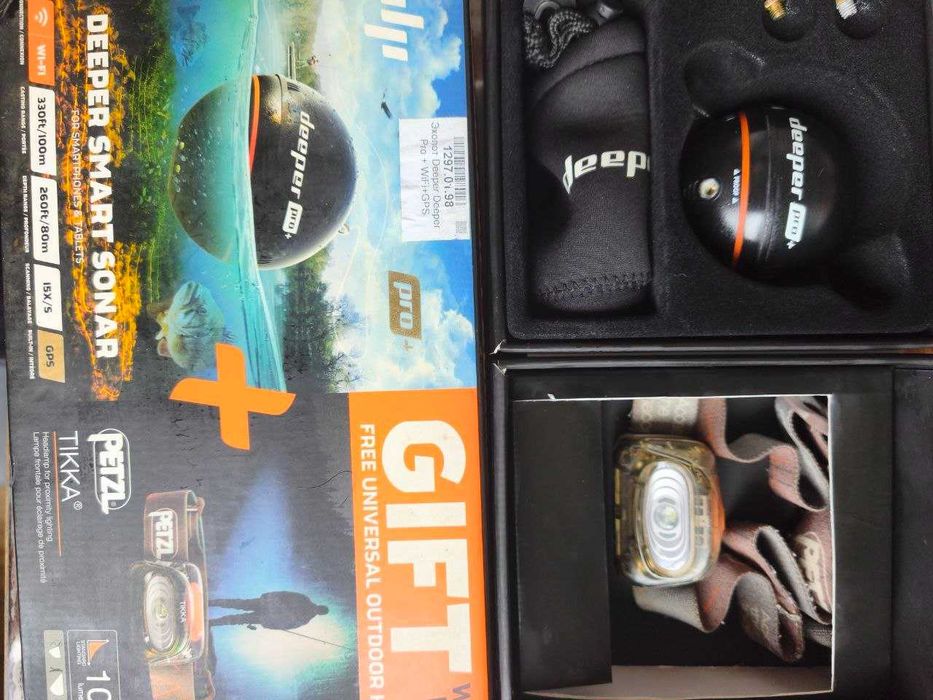 ехолот deeper pro+  WiFi GPS && headlamp PETZL