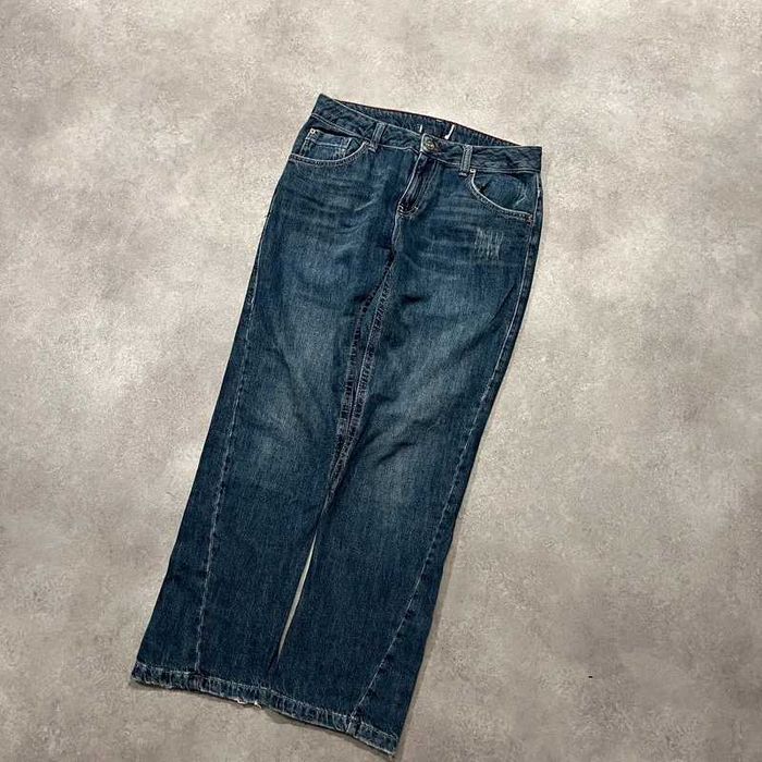 Vintage Spodnie Jeansy Y2K Rap Hip Hop Pocket Denim Pants Haft Retro