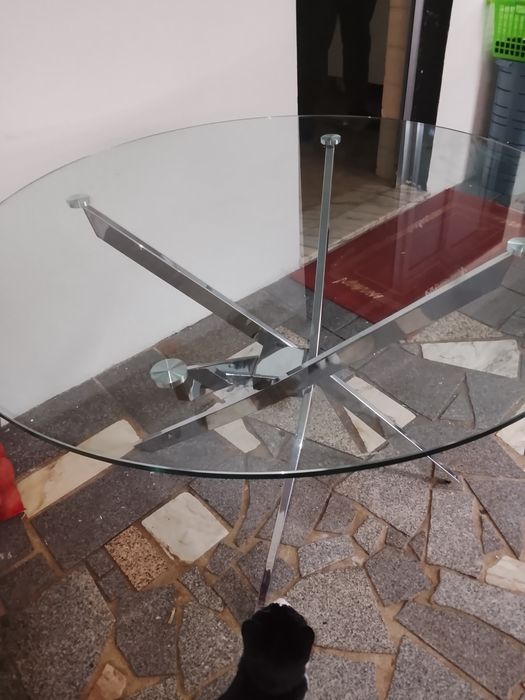 Mesa de vidro semi nova