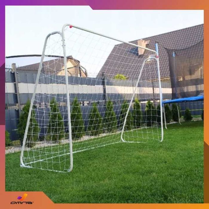 Bramka piłkarska dla dzieci przenośna XXL metalowa składana 213x150cm