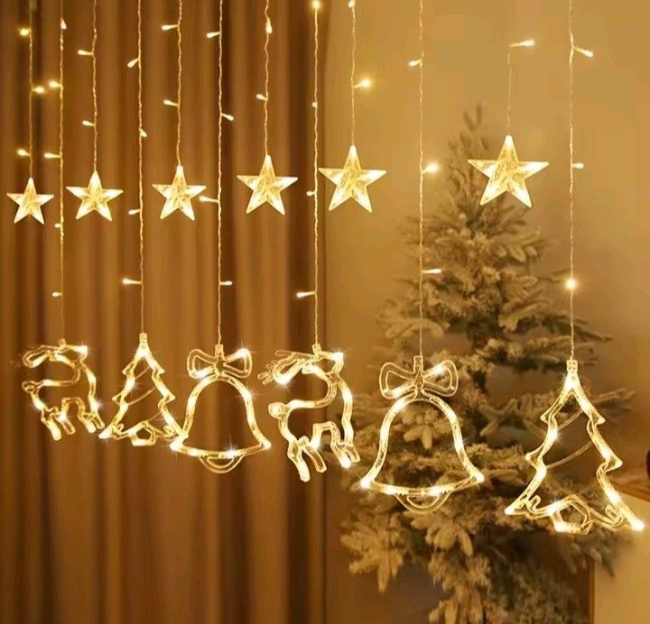 Cortina de Luzes LED — Perfeita p/ Natal, Festas e Quartos!