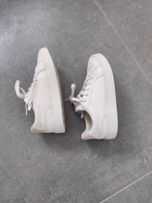 Białe trampki Zara 28 Eco skóra chłopięce