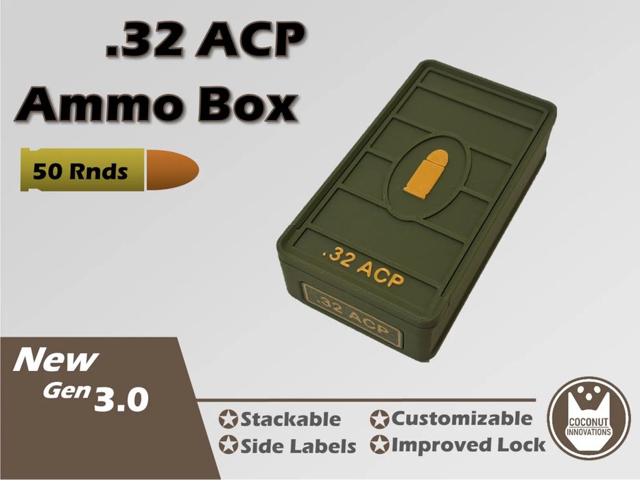 Caixa de Munições .32 ACP para 50 Unidades