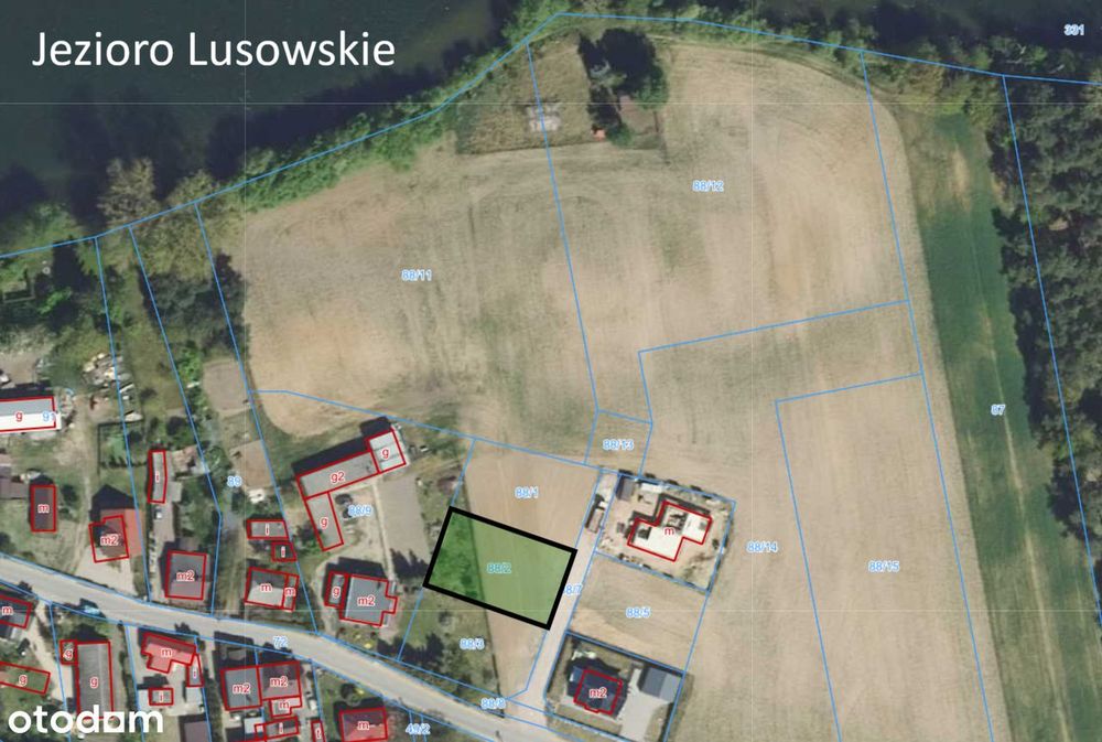 Działka budowlana 750 m² Lusówko widok na Jezioro Lusowskie