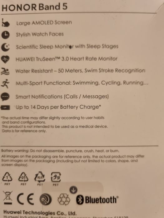 Smartband HONOR Band 5 Czarny