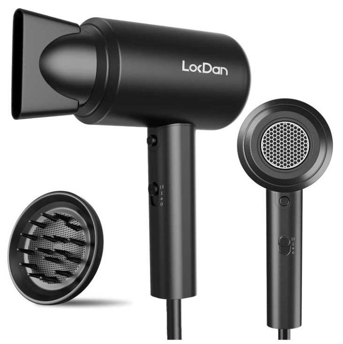 Suszarka do włosów LokDan 2000W – jonizacja, dyfuzor, profesjonalna