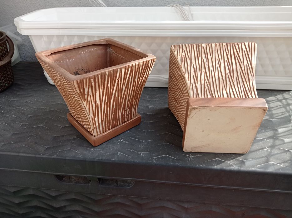 Donica, osłona, kamień na kwiaty i zioła,balkon,taras - 2 szt KOMPLET