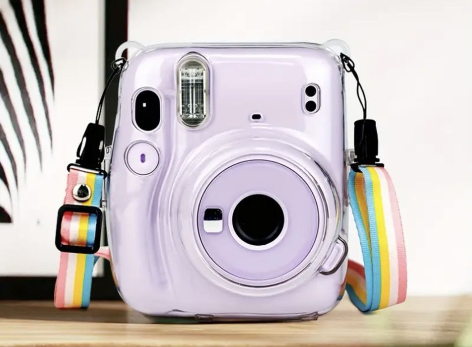Available in Multiple Colors – New Items – Transparent Instax Polaroid Camera Cover + Strap64552361990145121