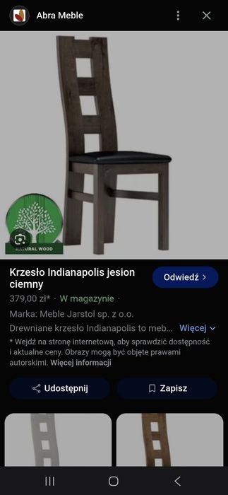 Stół i 4x krzesło jesion ciemny