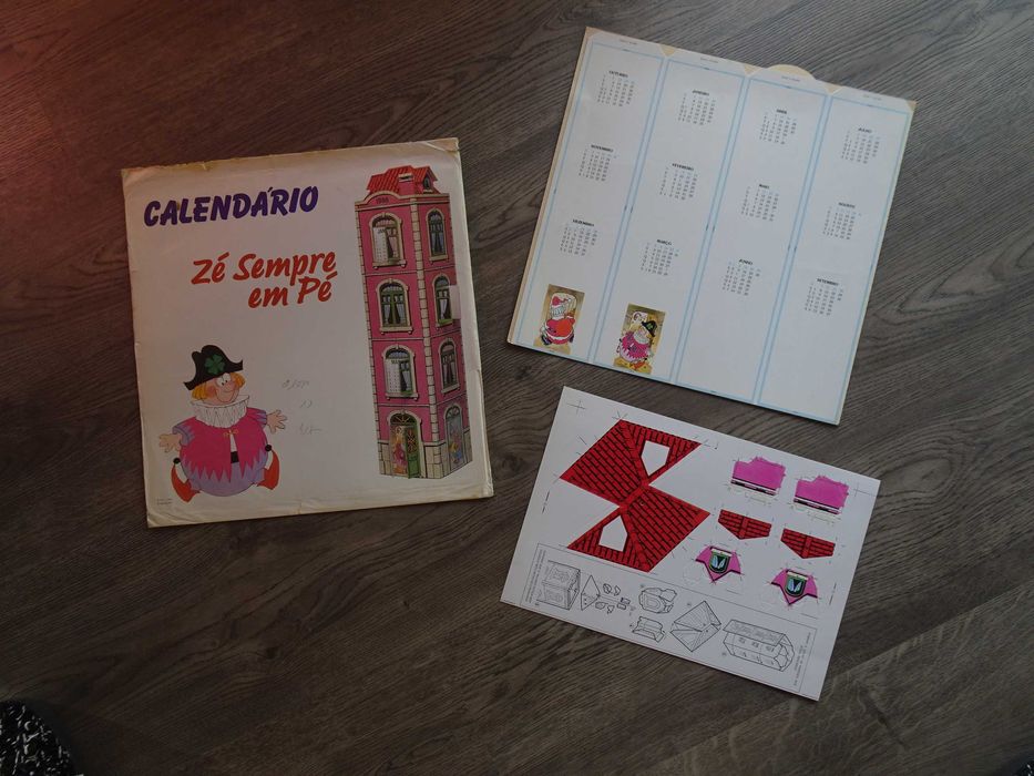 Antigo calendário zé sempre em pé do programa 1 2 3