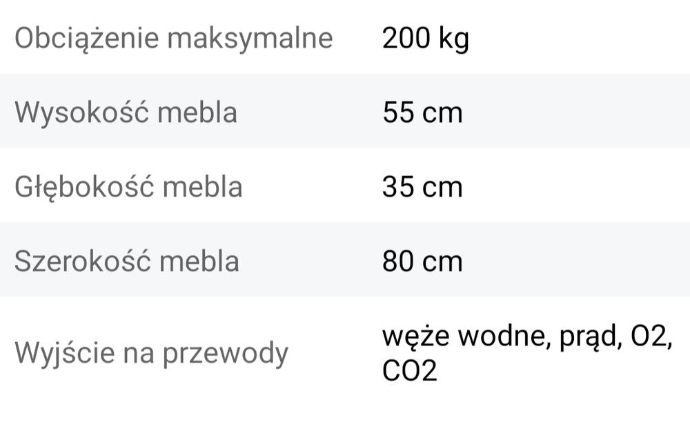 Profesjonalna wzmacniana szafka pod akwarium dąb Sonoma 80x35 x55cm