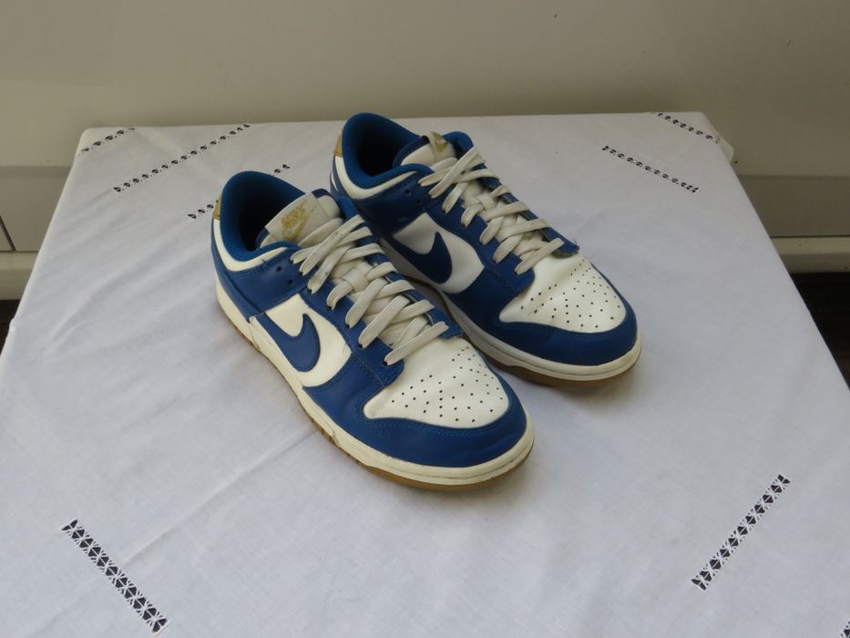 Nike Dunk Low White Blue - Azul e Branco - Tamanho 38.5