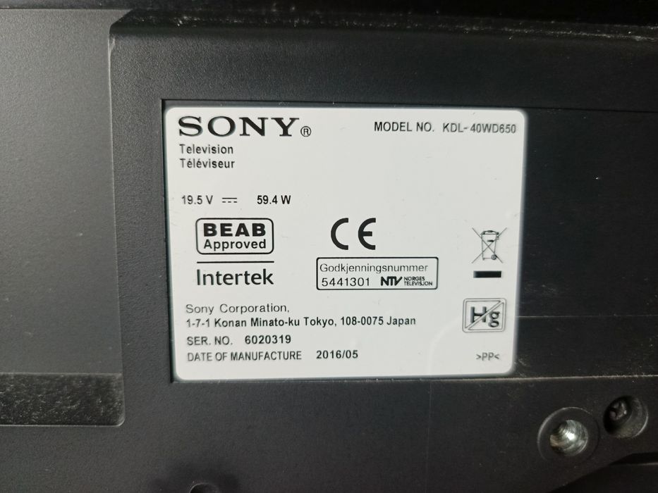Sony 40 cal. KDL-40WD650