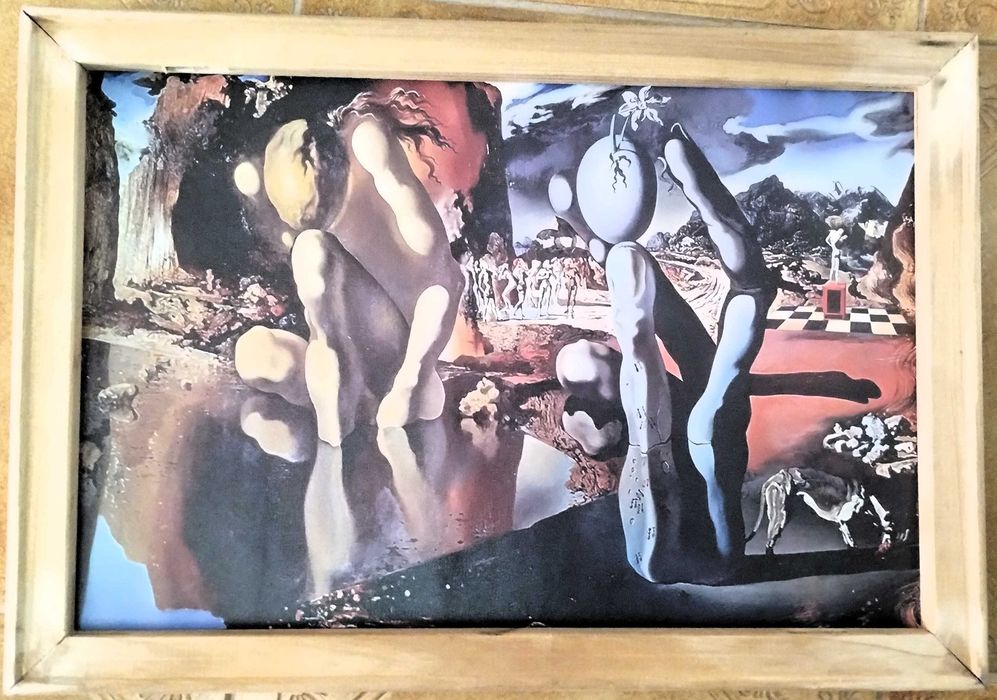 Large Canvas "Metamorphosis of Narcissus" (1937) by Salvador Dali, 45x30 cm