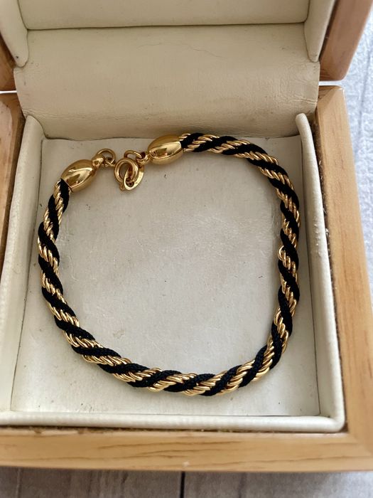 Trifari вінтажний браслет чорний золотистий американський вінтаж