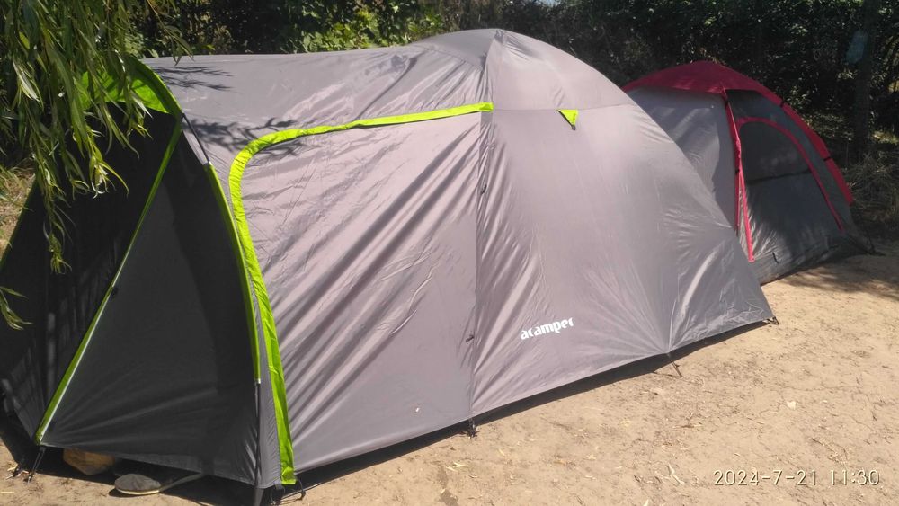 Палатка 3-х местная Presto Acamper MONSUN 3 PRO синий - 3500мм. H2О - 3.6 кг. Производитель Польша, прошитые и проклеенные швы. Водонепроницаемая.