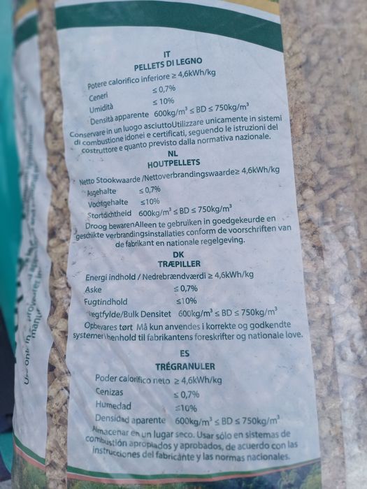 Pellet pelet A1 din Plus certyfikowany 975 kg paleta