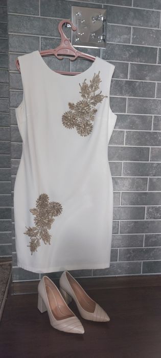 Туфлі жіночі, молочного кольору, розмір 39, шкіряні, взувала 1 раз