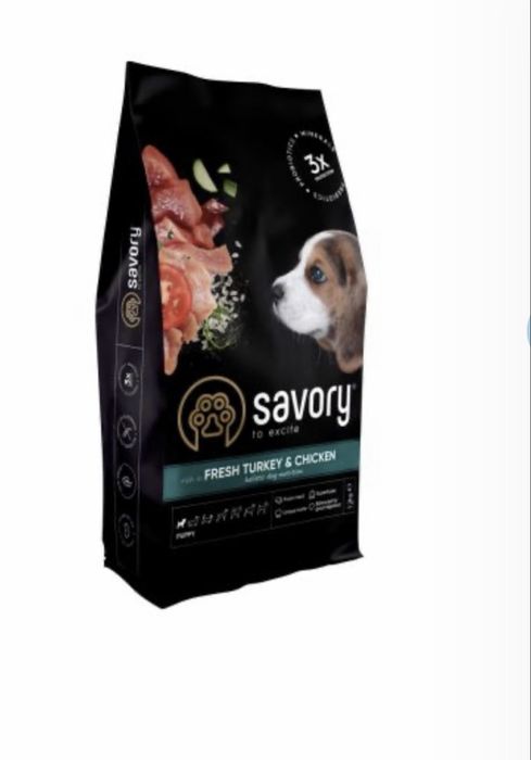 Savory Puppy rich in Fresh Turkey  цуценят 12 кг (індичка та курка)