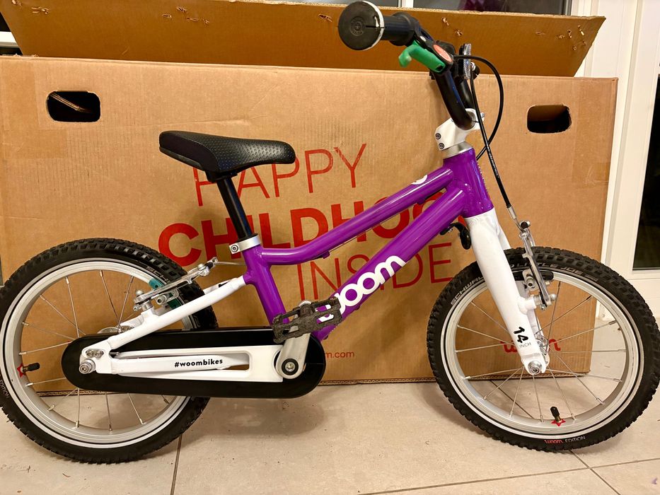 Rowerek dziecięcy Woom 2, 14”, stan bardzo dobry