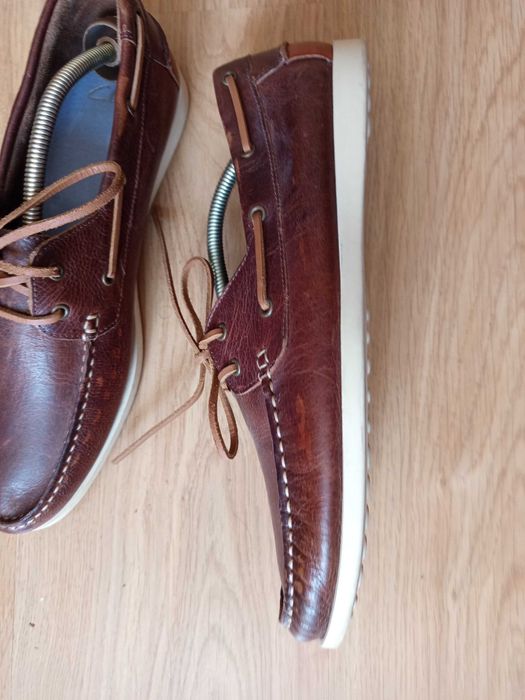 Мужские новые Кожаные туфли - топсайдеры Clarks 45 p.