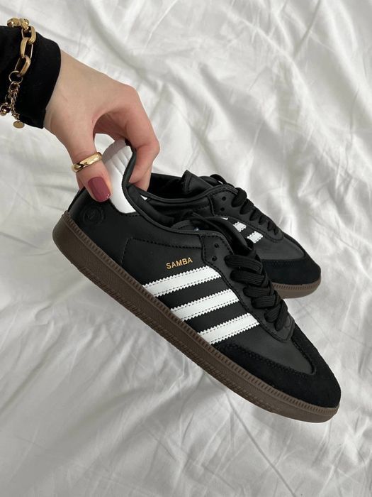 Женские кожанные кеды Adidas Samba черные / Адидас Самба 37 38 39 40