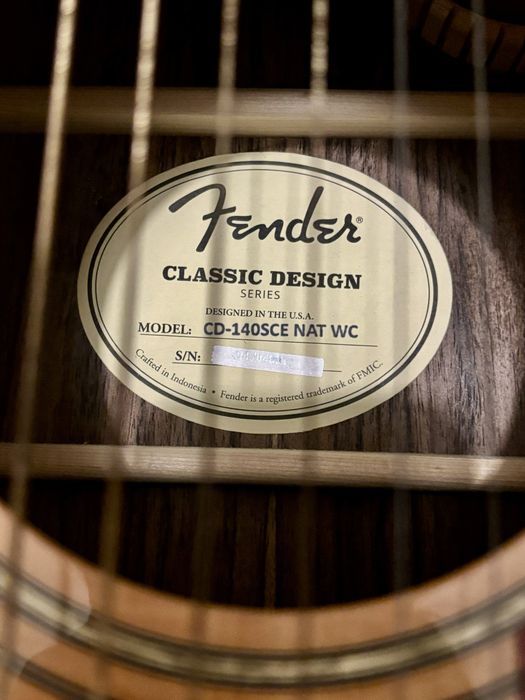 Guitarra Eletroacústica Fender CD-140SCE + Estojo Rígido + Acessórios