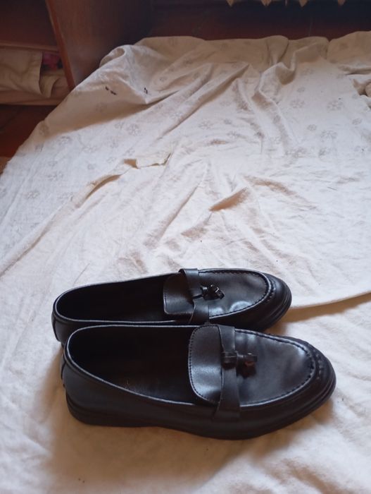 Лоферы женские кожаные туфли р39 25см Италия