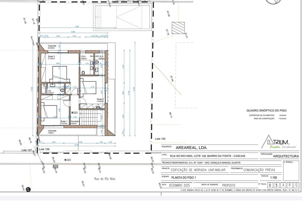 Terreno urbano projeto aprovado moradia   ,Caparide são domingos  rana