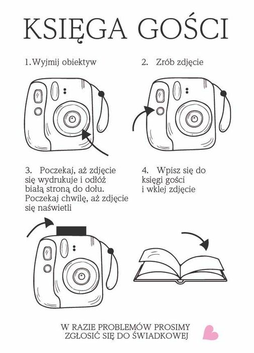 Weselna instrukcja użytkowania INSTAXA (Księga Gości)