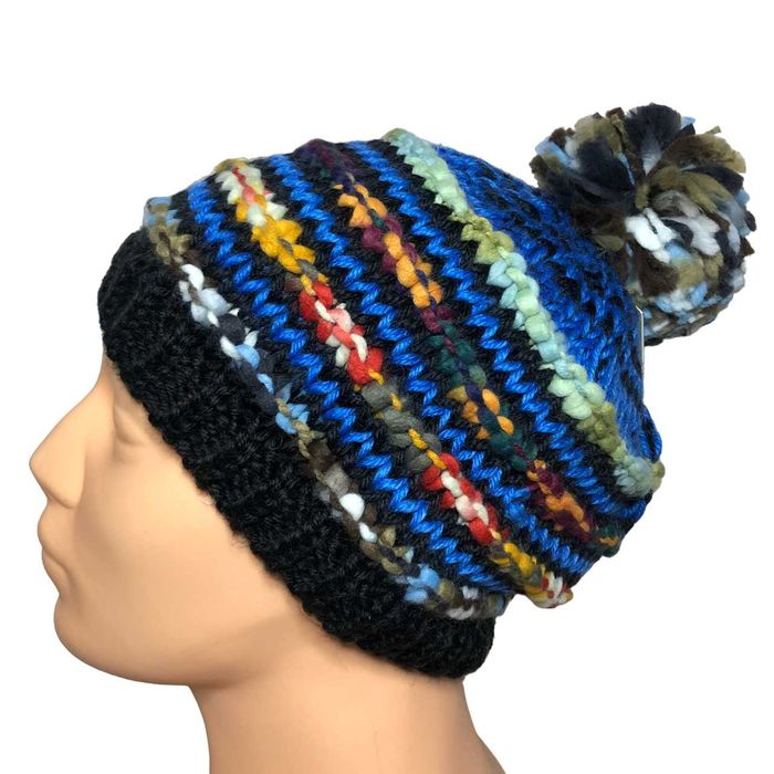 CG60 Ciepła Czapka Zimowa PROSPORT Wełna HANDMADE Pompon Unisex