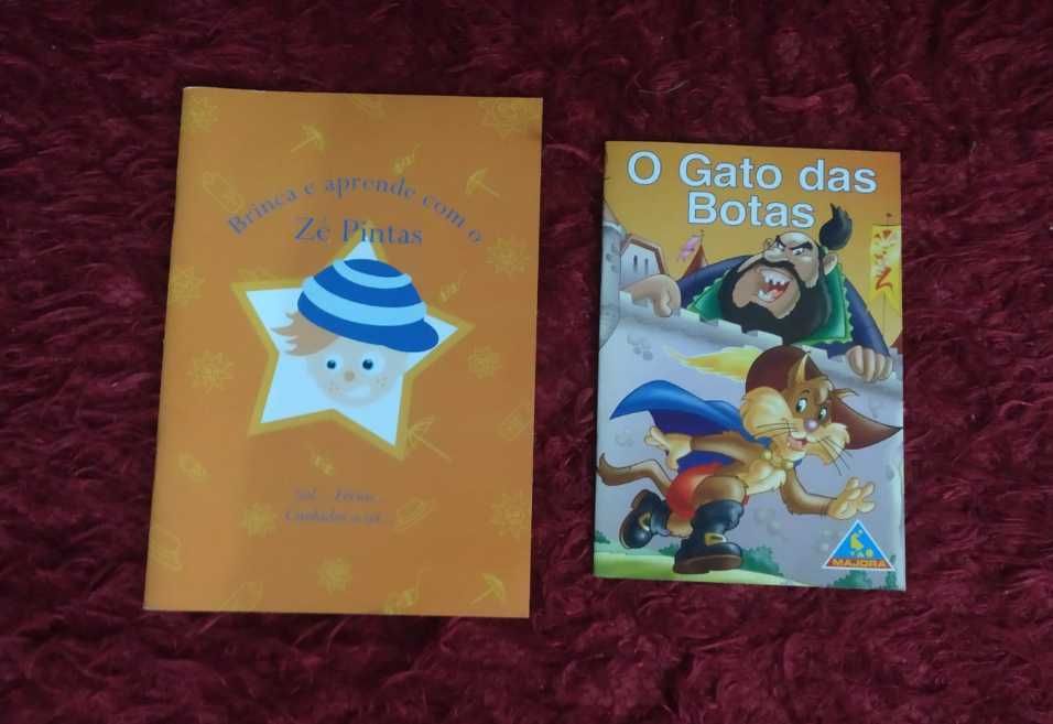 Conjunto de 2 Livros Infantis – O Gato das Botas e Brinca e Aprende com Zé Pintas