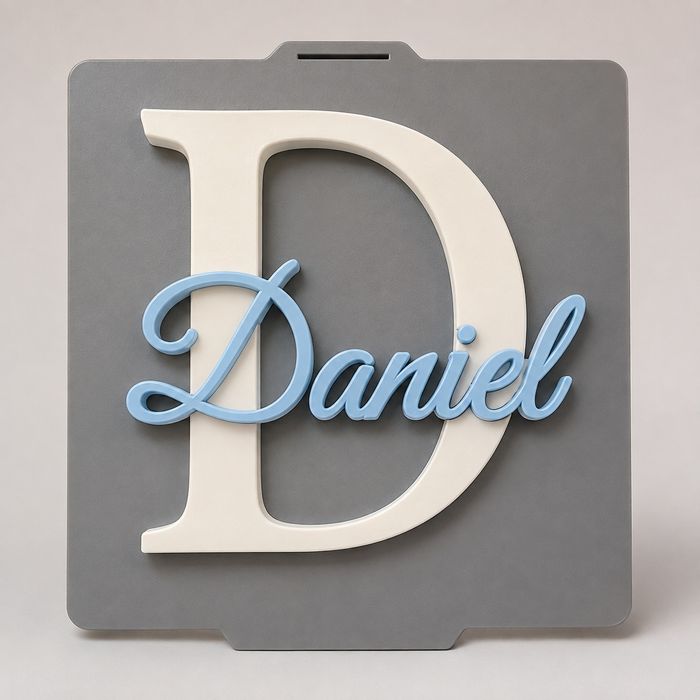 Placa de nome personalizada.