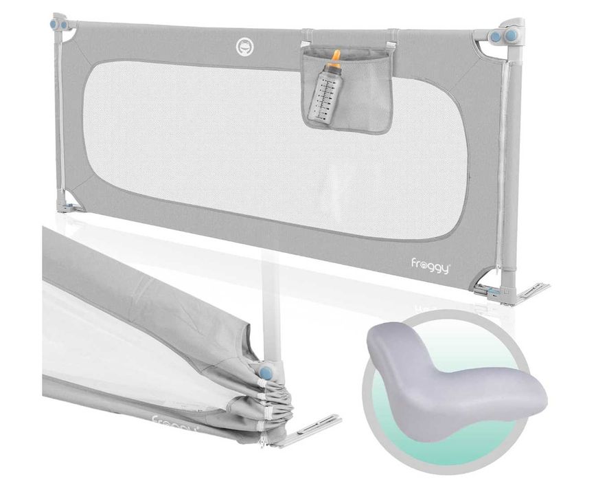 Barierka do łóżka Froggy, 150 cm, Regulowana wysokość, 73-105 cm