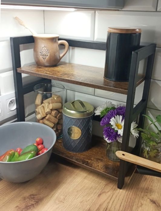 Nowa półka kuchenna na przyprawy bambusowa regał na blat organizer sto