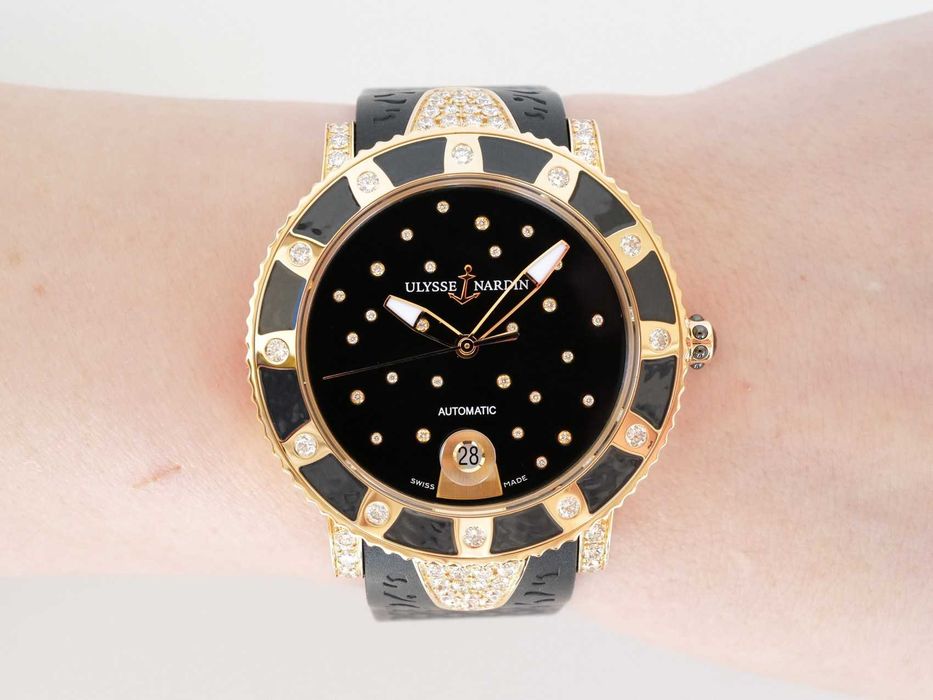 Ulysse Nardin Lady Diver Starry Night 18K Rose Gold Black Dial
