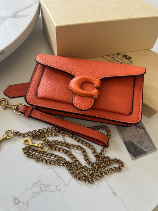Torebka COACH Tabby Wristlet Crossbody pomarańcz nowa skóra