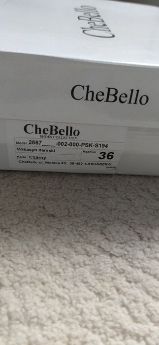 Czarne mokasyny Chebello 36