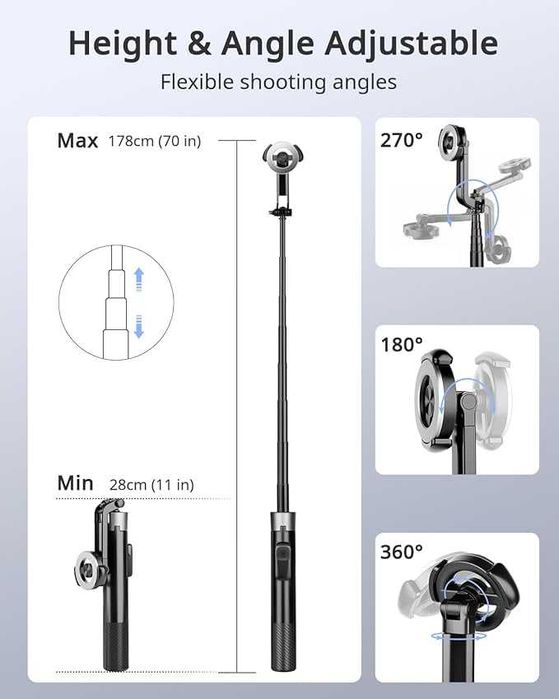 Victiv statyw selfie stick tripod 180cm pilot bluetooth