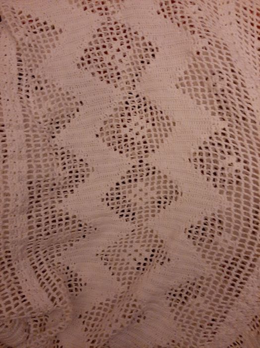 Colcha Vintage em Croché, feita à mão.